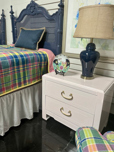 Americans of Martinsville Chinoiserie Nightstands Lacquered - Hibiscus House