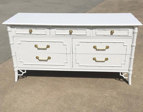 Thomasville Allegro Faux Bamboo Double Dresser Available for Custom Lacquer - Hibiscus House