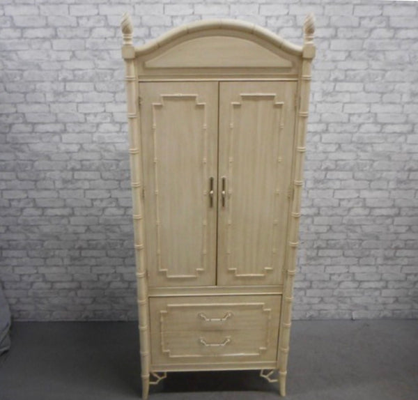 Vintage Thomasville Allegro Collection Faux Bamboo Wardrobe - Hibiscus House