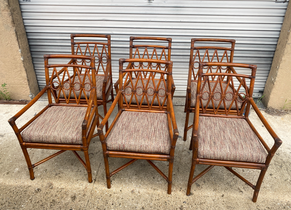 Ficks Reed Faux Bamboo Dining Chairs- Set of Six Ready to Ship!