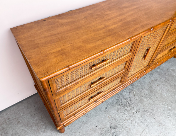 Vintage American of Martinsville Faux Bamboo Credenza/Dresser Available for Custom Lacquer