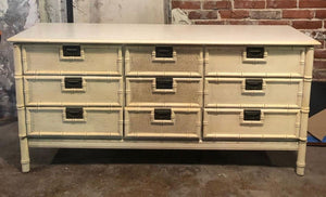 Nine Drawer Faux Bamboo Stanley Style Dresser Available for Custom Lacquer