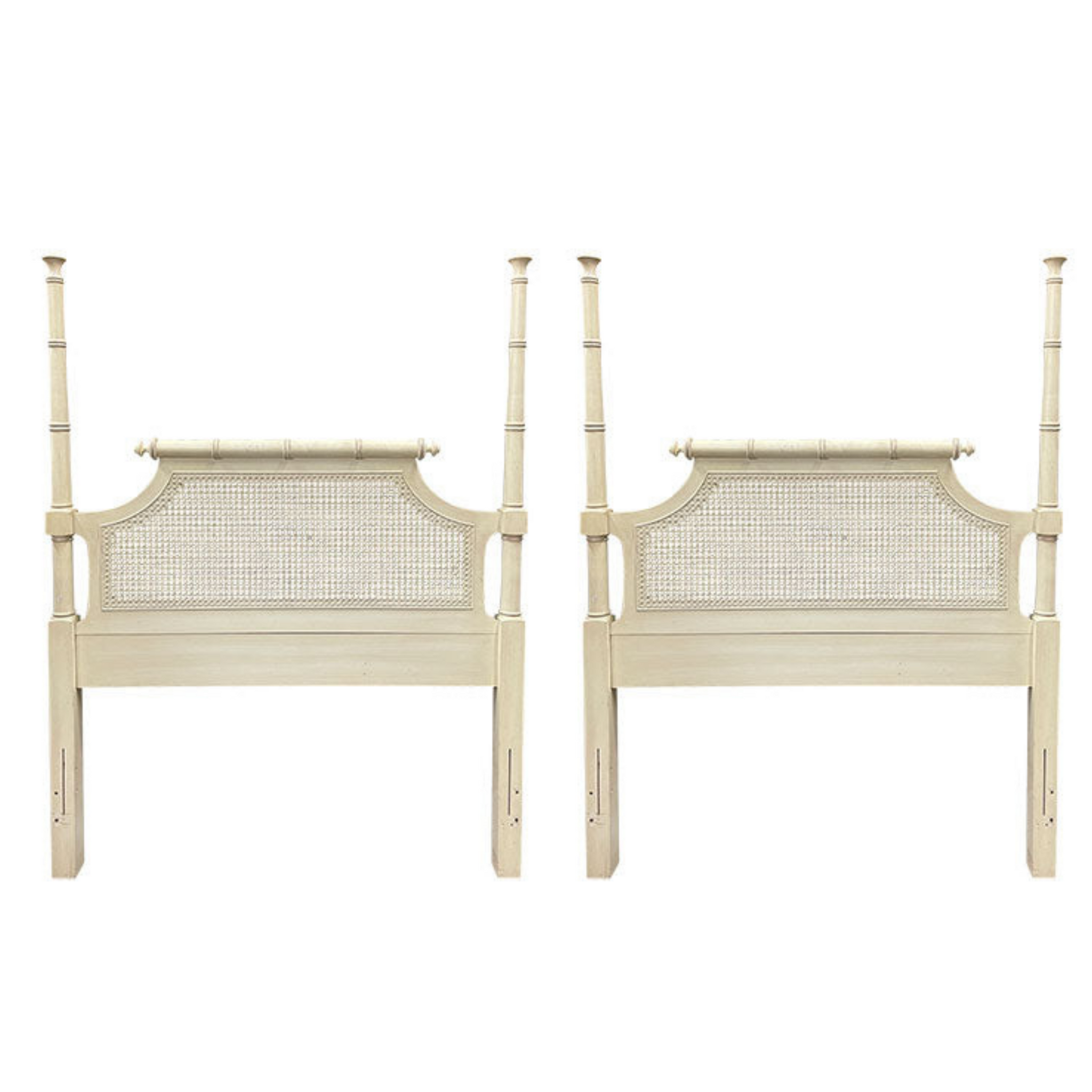 Pair Henry Link Bali Hai Faux Bamboo Twin Headboards Raw and Ready for Lacquer