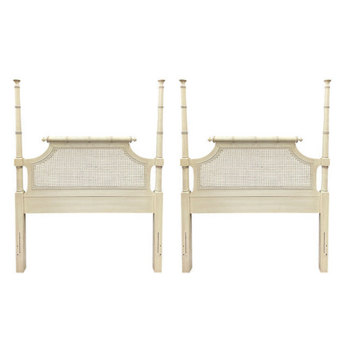 Pair Henry Link Bali Hai Faux Bamboo Twin Headboards Raw and Ready for Lacquer