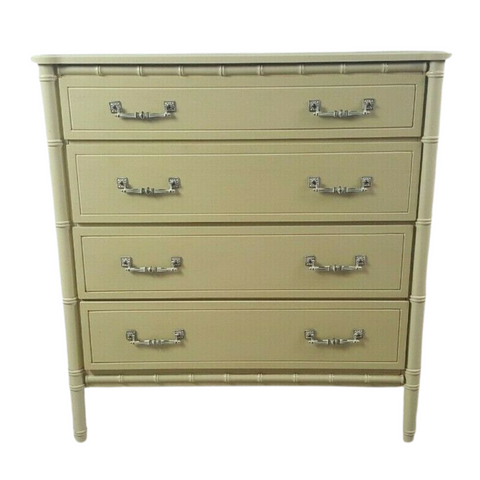 Vintage Faux Bamboo Chest of Drawers Available for Custom Lacquer