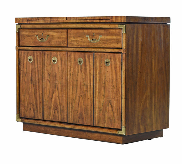 Drexel Heritage Accolade Campaign Style Brass Accent Server Dry Bar - Hibiscus House
