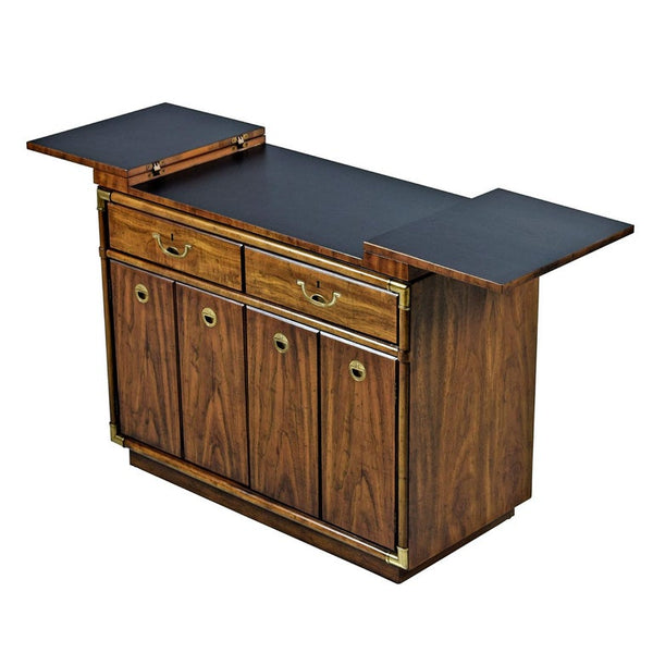 Drexel Heritage Accolade Campaign Style Brass Accent Server Dry Bar - Hibiscus House