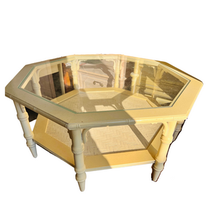 Vintage Faux Bamboo Octagonal Coffee Table Available for Custom Lacquer