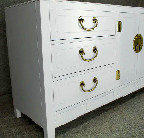 Stunning Vintage Chinoiserie Credenza by White Furniture Co. Available for Custom Lacquer