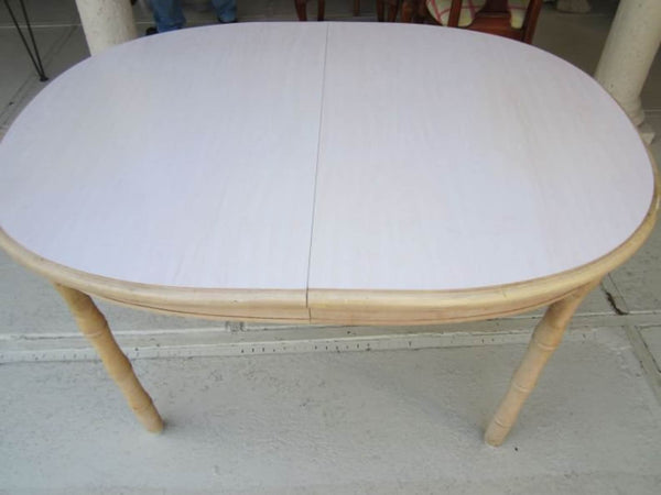 Hollywood Regency Faux Bamboo Dining Table (with leaf) Available for Custom Lacquer