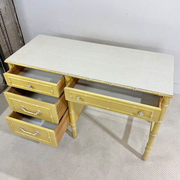 Vintage Thomasville Faux Bamboo Desk Available for Custom Lacquer