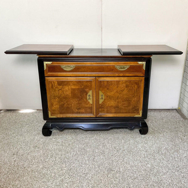 Vintage Broyhill Ming Dynasty Collection Chinoiserie Credenza Bar Available for Custom Lacquer - Hibiscus House