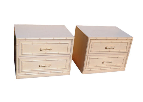 Vintage Dixie Aloha Collection Faux Bamboo Nightstands Available for Custom Lacquer