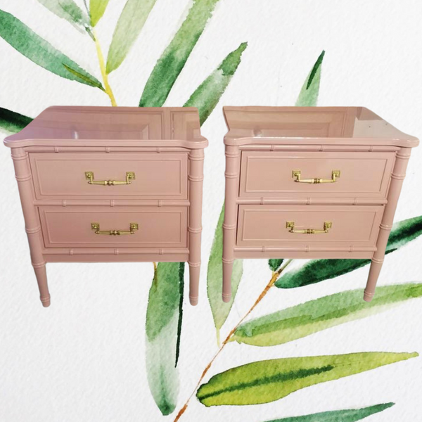 Henry Link Bali Hai Faux Bamboo Nightstands - Hibiscus House