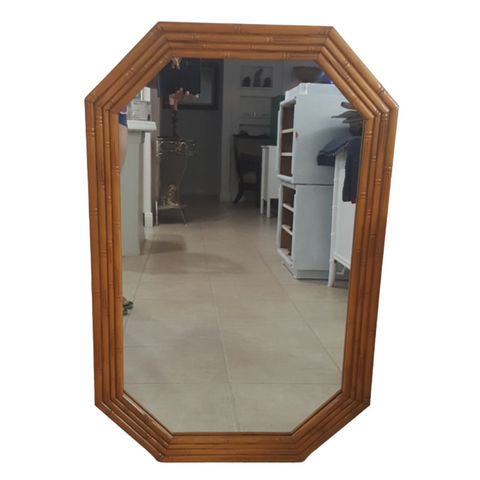 Lea Furniture Faux Bamboo Octagonal Mirror Available for Lacquer