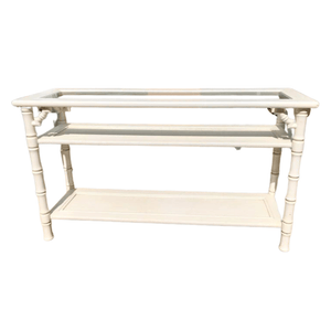 Vintage Mersman Furniture Glass Top Console Table Available for Custom Lacquer - Hibiscus House