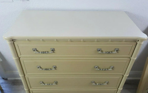 Vintage Classic Faux Bamboo Bachelors Chest of Drawers Available for Custom Lacquer!