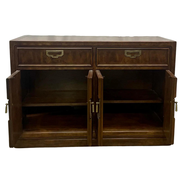 Vintage Thomasville Furniture Mystique Collection Campaign Style Credenza Server Available for Custom Lacquer!