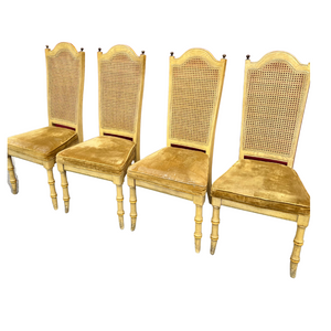 Vintage Stanley Furniture Cane Back Dining Chairs Available for Custom Lacquer!