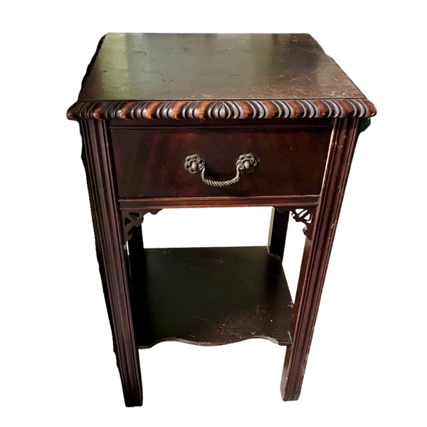 1930's Antique Huntley Furniture Chippendale Style Mahogany Side Table Available for Custom Lacquer
