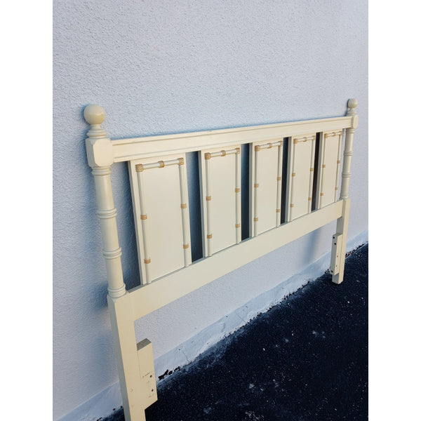 Vintage Faux Bamboo King Six Panel Headboard Available for Custom Lacquer