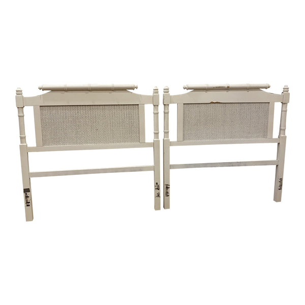 Vintage Classic Faux Bamboo Pagoda Style Twin Headboard Pair Available for Custom Lacquer