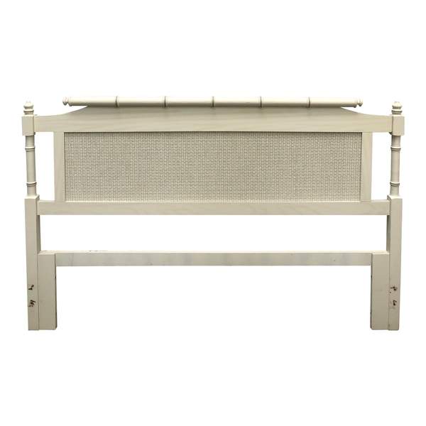 Vintage Classic Pagoda Style Faux Bamboo Queen Headboard