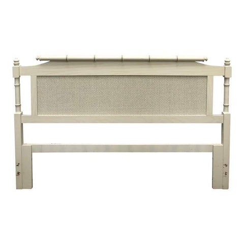 Vintage Classic Pagoda Style Faux Bamboo Queen Headboard Available for Lacquer