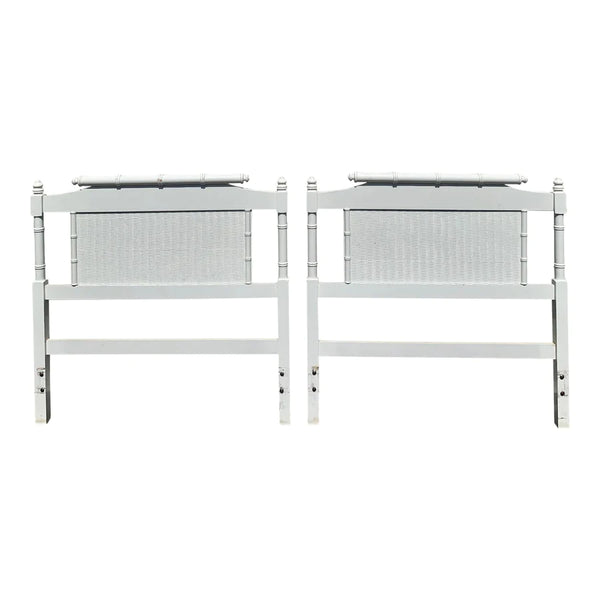 Vintage Classic Faux Bamboo Twin Headboard Pair Available for Custom Lacquer!