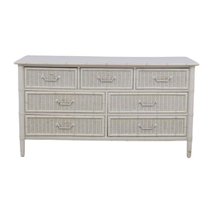 Dixie Furniture Company Faux Bamboo and Wicker Front Seven Drawer Dresser Available for Custom Lacquer